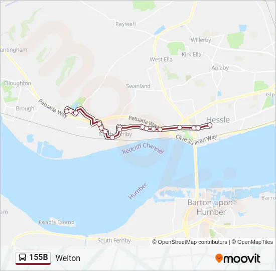 155B Bus Line Map