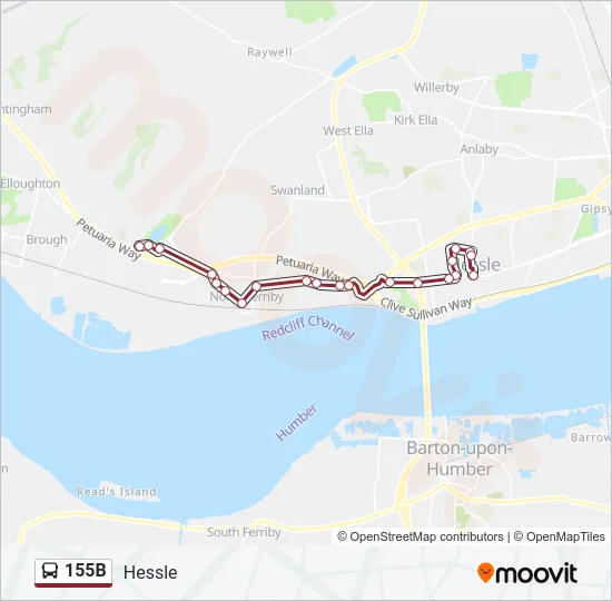 155B Bus Line Map