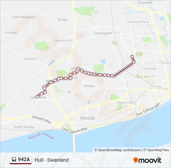 942A Bus Line Map