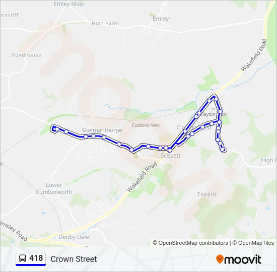 418 Bus Line Map