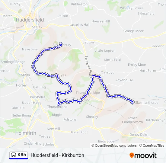 K85 Bus Line Map