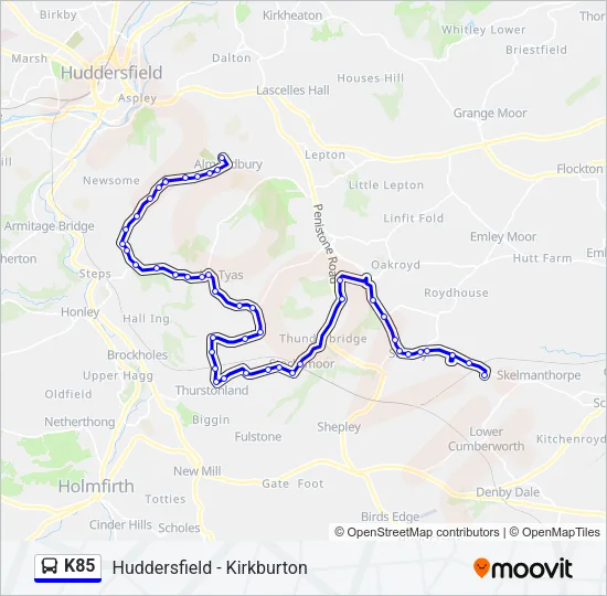 K85 Bus Line Map