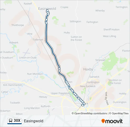 30X Bus Line Map