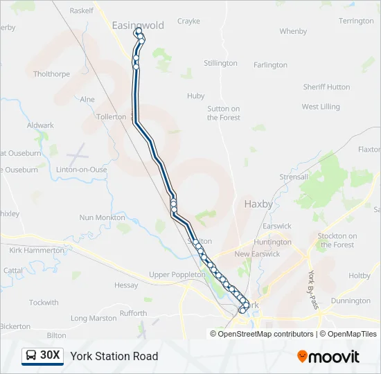 30X Bus Line Map