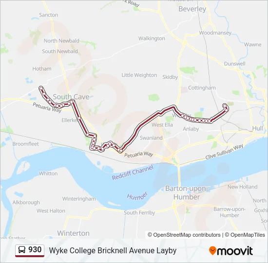 930 Bus Line Map