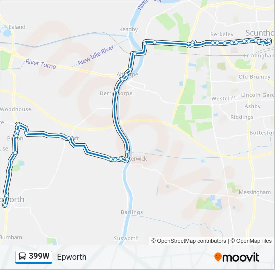 399W Bus Line Map