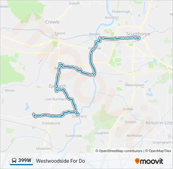 399W Bus Line Map