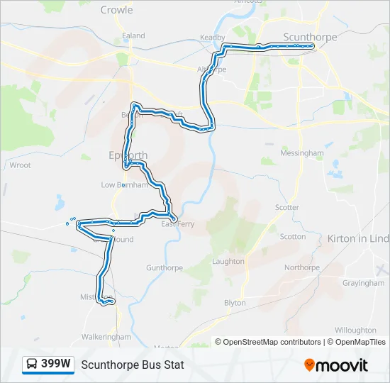 399W Bus Line Map