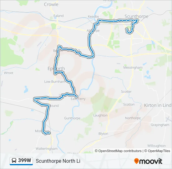 399W Bus Line Map