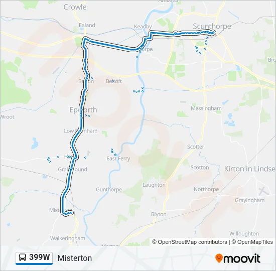 399W Bus Line Map