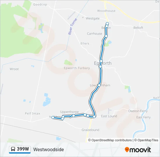 399W Bus Line Map