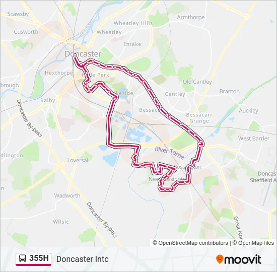 355H Bus Line Map