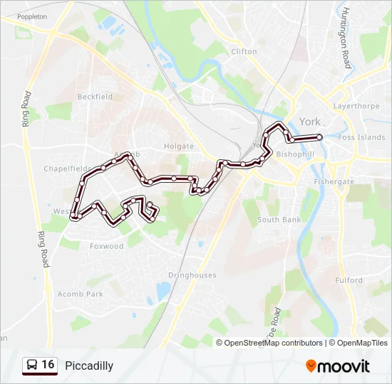 16 Bus Line Map