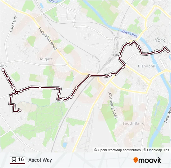 16 Bus Line Map