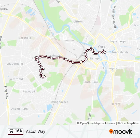 16A Bus Line Map
