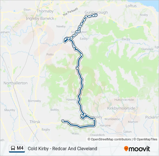 M4 Bus Line Map