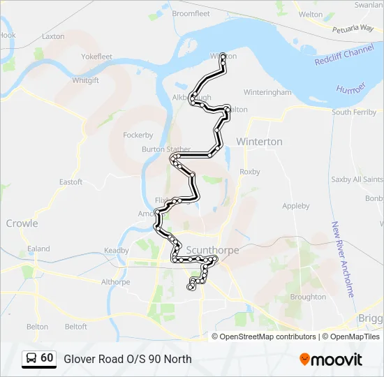 60 Bus Line Map