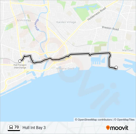 70 Bus Line Map