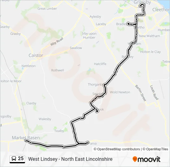 25 Route: Schedules, Stops & Maps - Market Rasen Market Place (Updated)