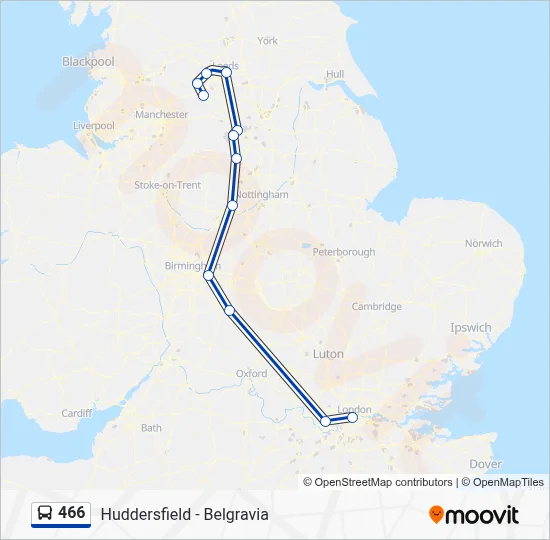 466 Route: Schedules, Stops & Maps - Belgravia, Victoria - Huddersfield ...