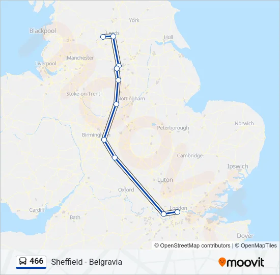 466 Bus Line Map