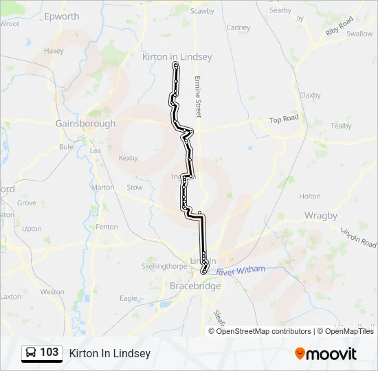 103 Bus Line Map