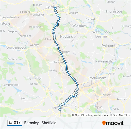 X17 Bus Line Map