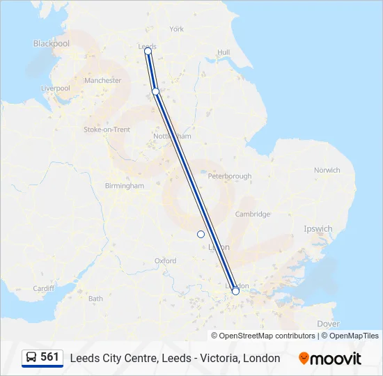 Route 561 561 Route: Schedules, Stops & Maps - Leeds City Centre, Leeds ...