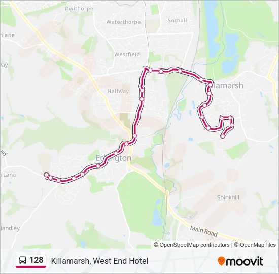 128 Bus Line Map