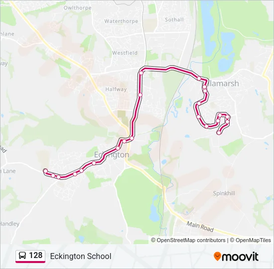 128 Bus Line Map