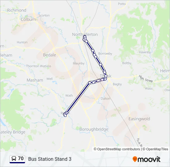 70 Bus Line Map