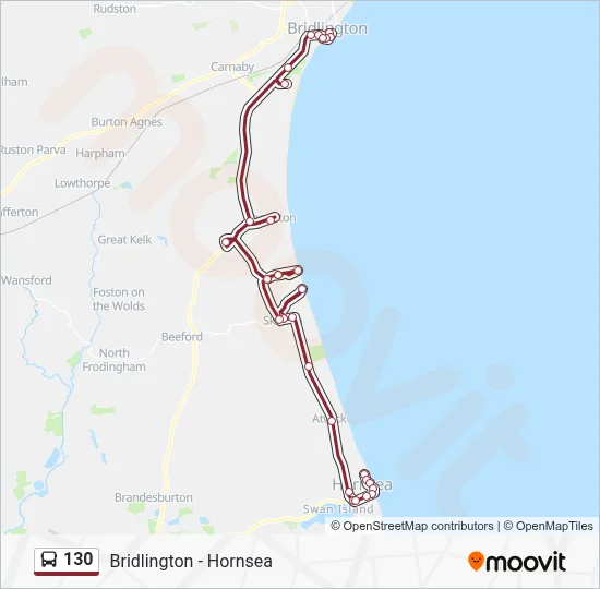 130 Route: Schedules, Stops & Maps - Hornsea Cliff Road (Updated)