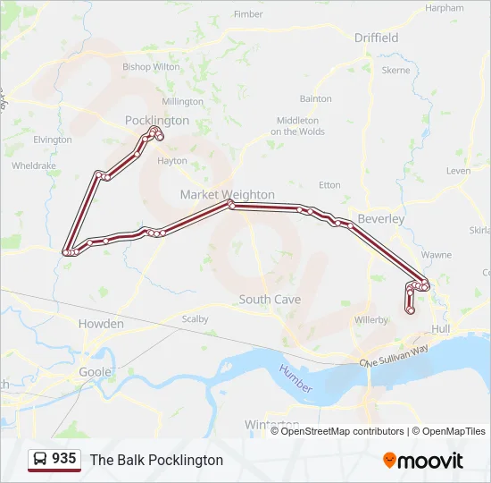 935 Bus Line Map