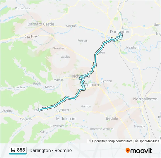 858 Bus Line Map