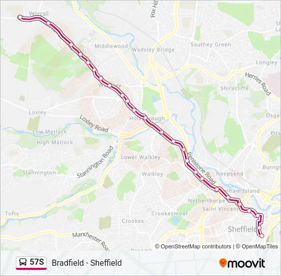 57S Bus Line Map