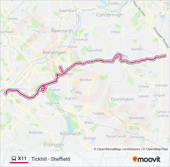X11 Bus Line Map