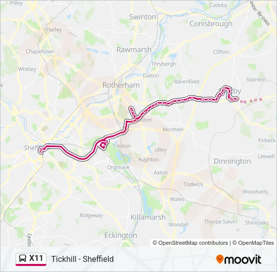 X11 Bus Line Map