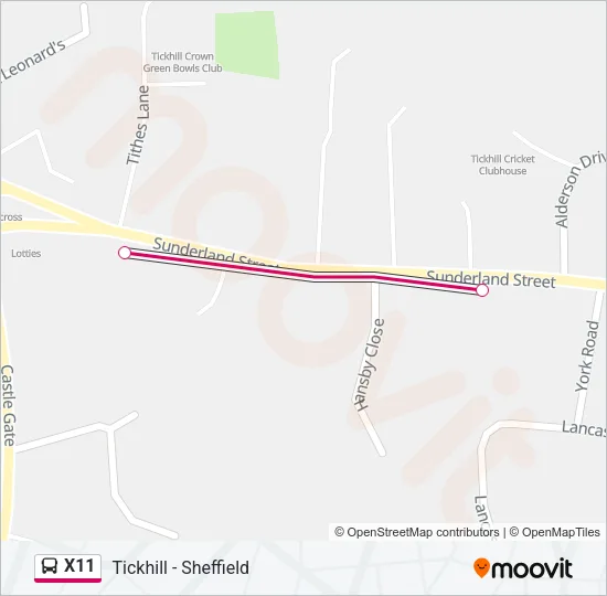 X11 Bus Line Map