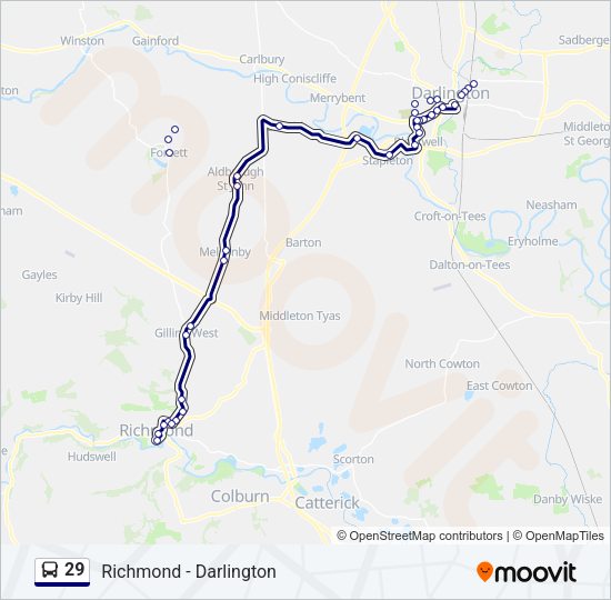 29 Bus Line Map