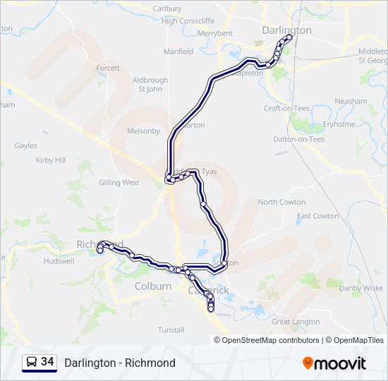 34 Bus Line Map