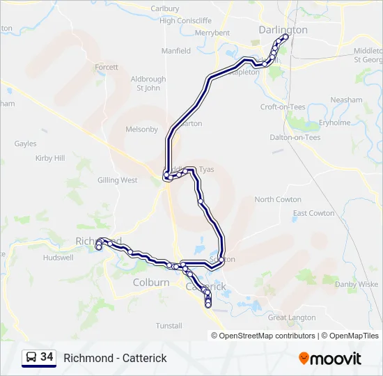 34 Bus Line Map