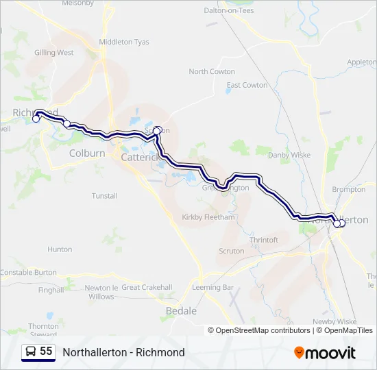 55 Bus Line Map