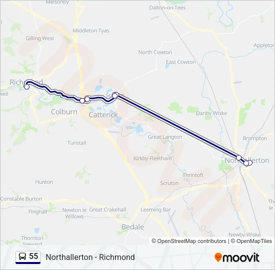 55 Bus Line Map