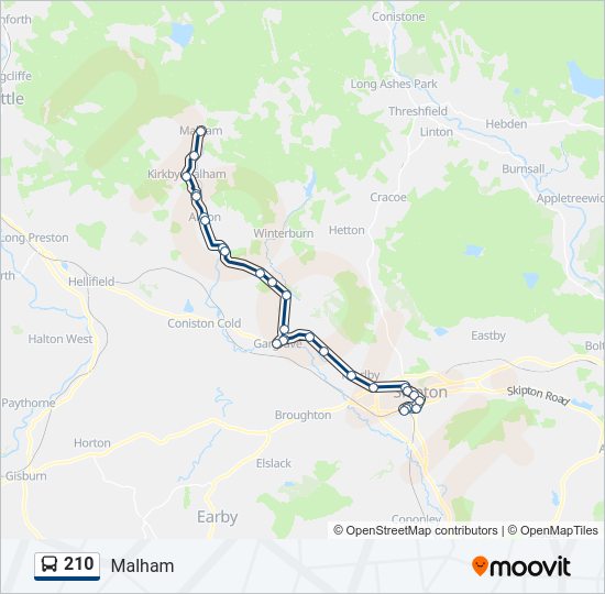 210 bus Line Map