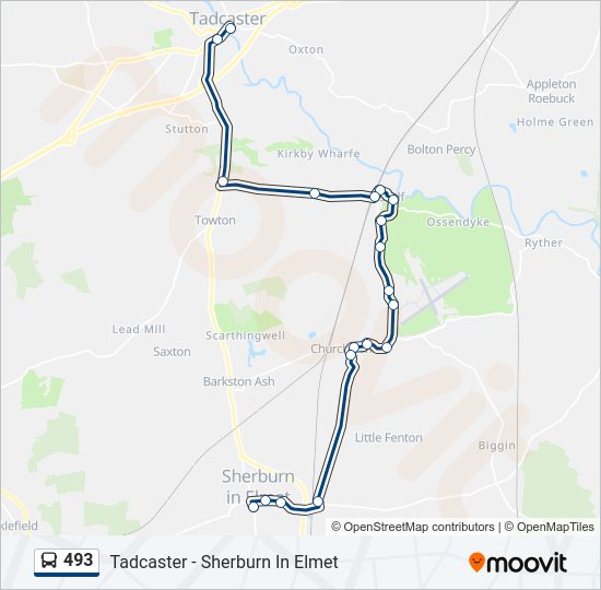 493 Route Schedules, Stops & Maps Sherburn In Elmet (Updated)