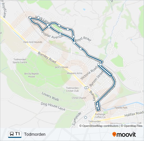 T1 Bus Line Map
