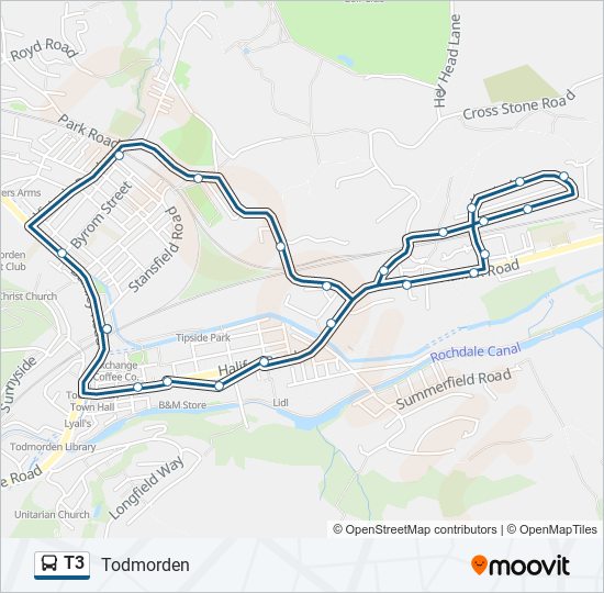 T3 bus Line Map