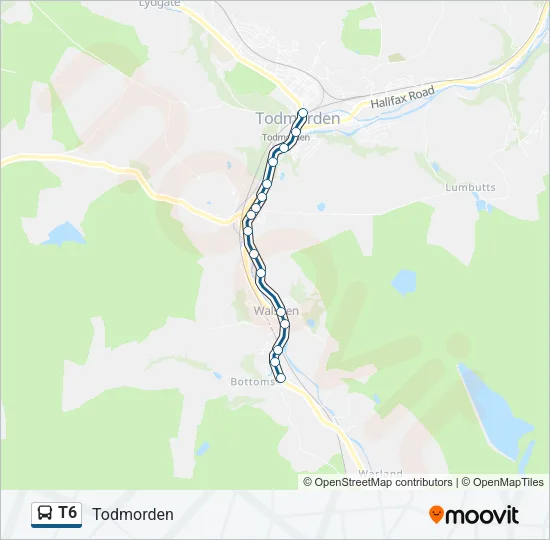 T6 Bus Line Map