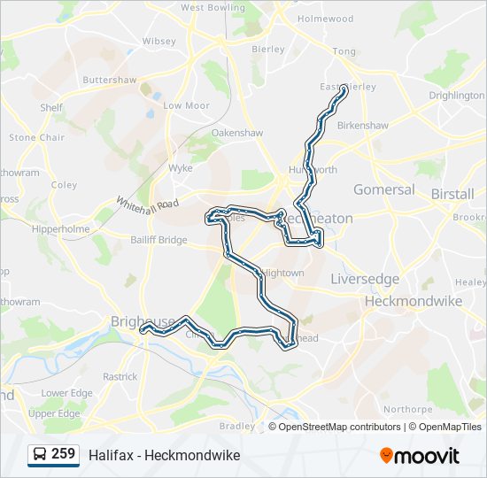 259 bus Line Map