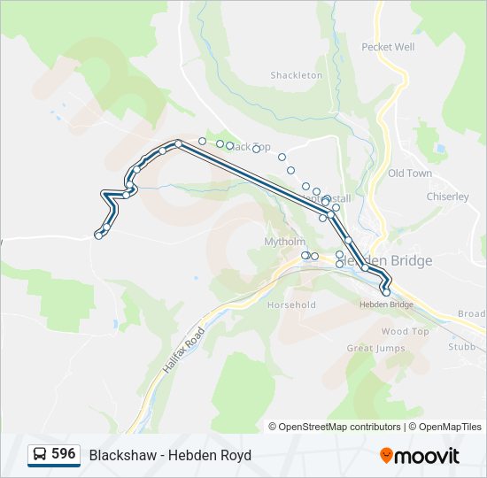 596 Bus Line Map